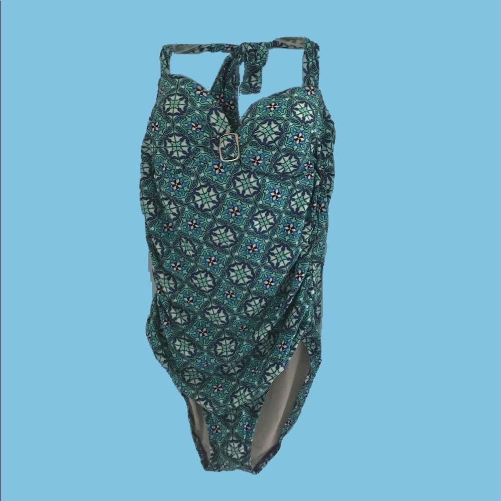 Blue Patterned Swimsuit